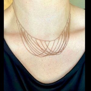 Sterling Silver Bronze Tone Necklace Sparkly Statement 925